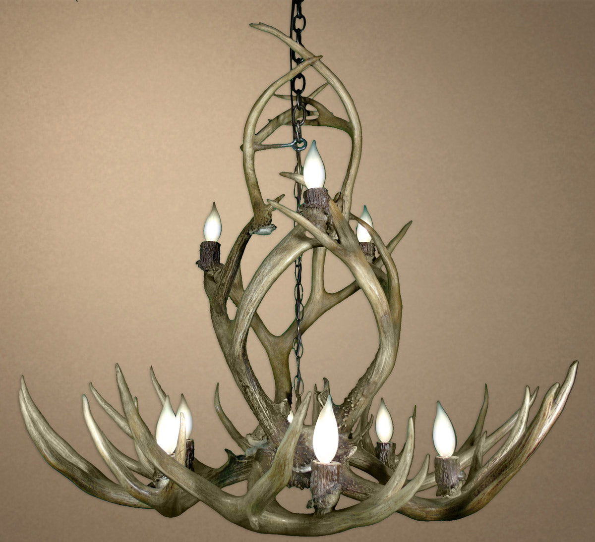 Real Mule Deer Antler Chandelier - Large