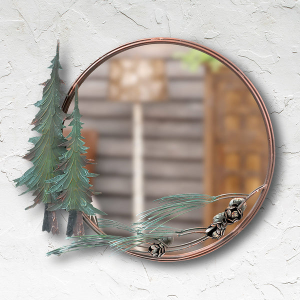 Pine Forest Metal Mirror