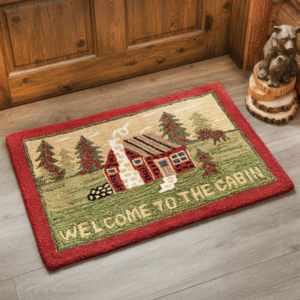 Welcome to the Cabin Hooked Rug