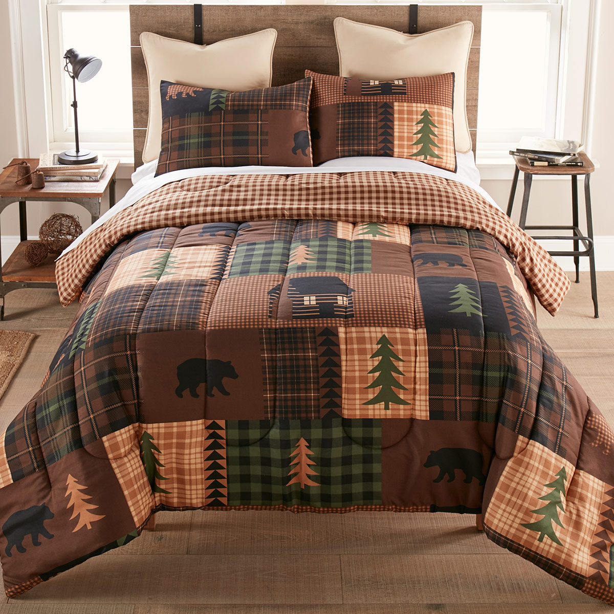Black Bear & Pines Comforter Set - King