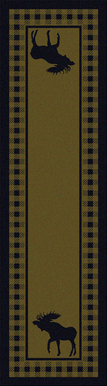 Moose Refuge Green Rug - 2 x 8