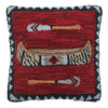 Canoe Trip Hooked Pillow with Feather Insert