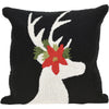 Floral Reindeer Accent Pillow