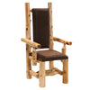 Cedar Log High Back Upholstered Arm Chair