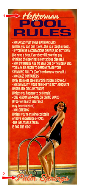 Pool Rules Sign - Female
