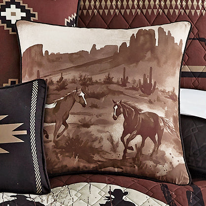 Western Mustangs Accent Pillow - CLEARANCE