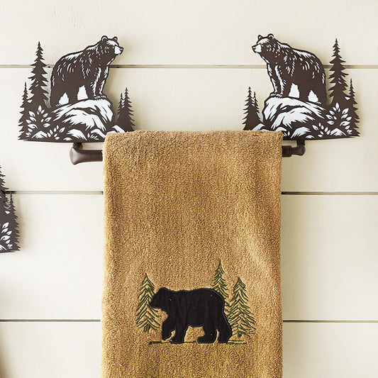 Rocky Ridge Bear Metal Towel Bar - SALE