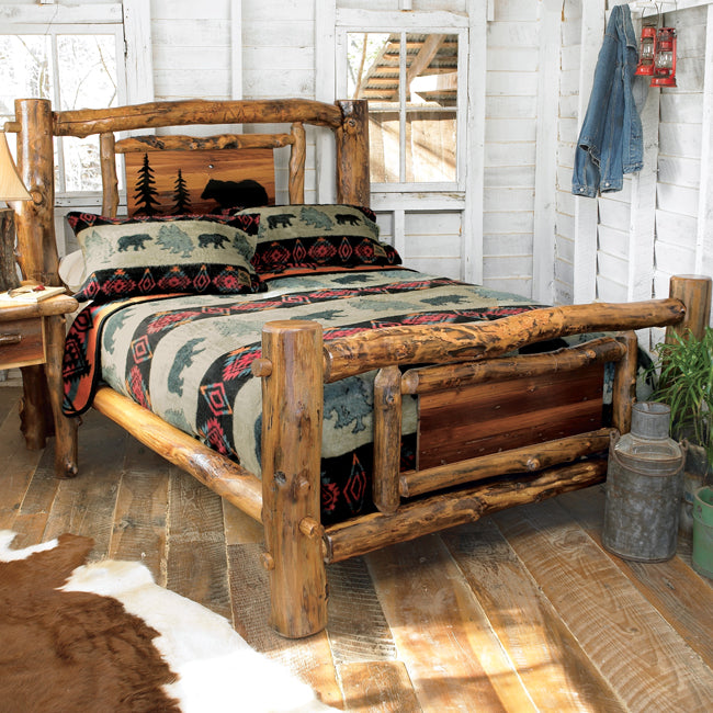 Aspen Creek Log Bear Bed - Cal King