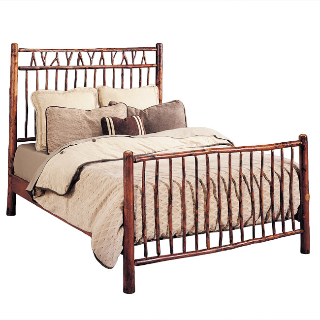 Black Forest Hickory Slingshot Bed - Queen