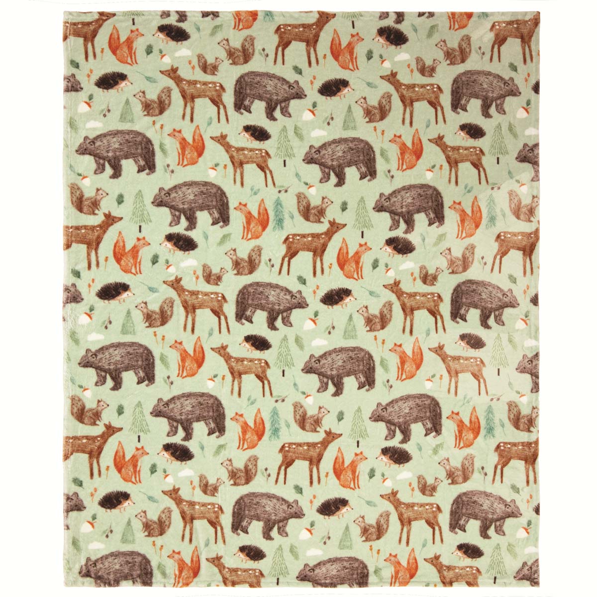 Wooded Critters Lightweight Plush Throw
