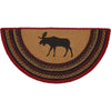 Stenciled Moose on the Loose Half-Round Rug