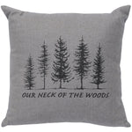 Neck of Woods Square Pillow - Gray