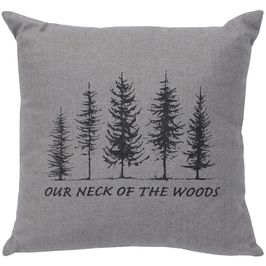 Neck of Woods Square Pillow - Gray - OVERSTOCK