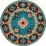 Diamond Creek Turquoise Rug - 8 Ft. Round