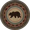 Southwest Circle Bear Terracotta Rug - 5 Ft. Round