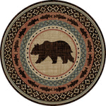 Southwest Circle Bear Terracotta Rug - 5 Ft. Round