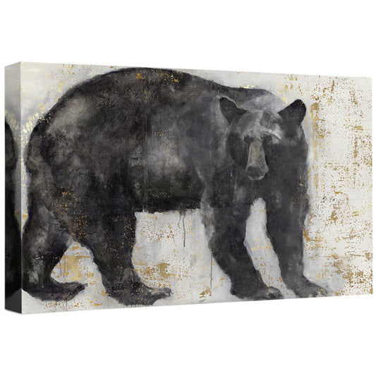 Watercolor Black Bear Canvas Wall Art