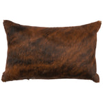 Dark Brindle Hair-on-Hide Rectangle Pillow with Fabric Back