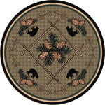 Pinecone & Bears Rug - 8 Foot Round