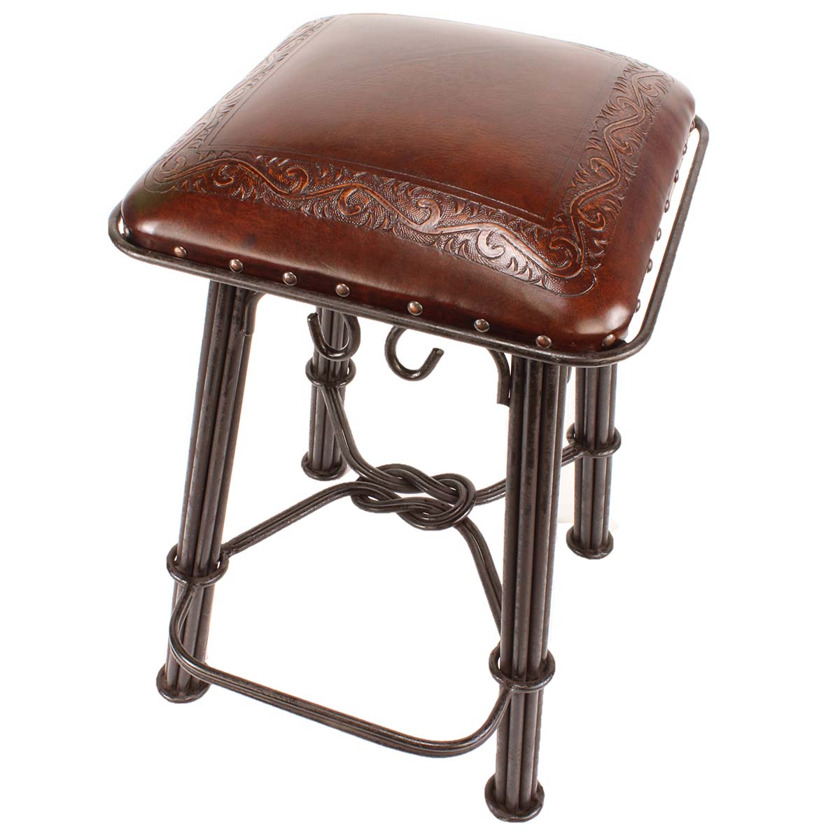 Antique Brown Iron Counter Stool
