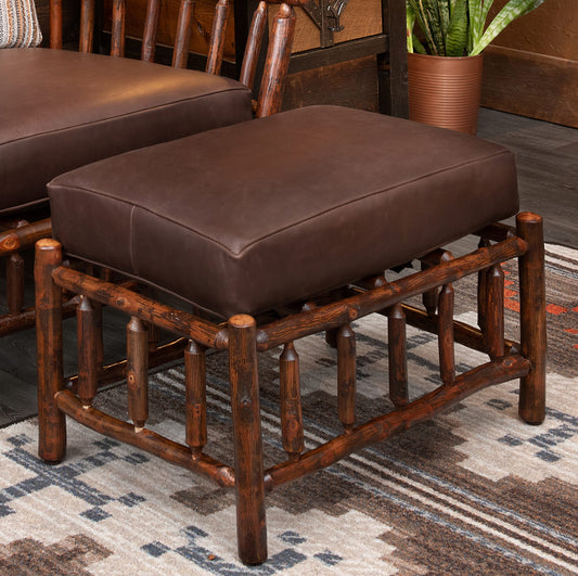 Yellowstone Gallatin Valley Leather Ottoman