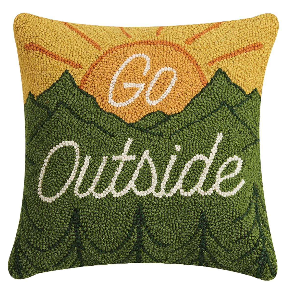 Outside Adventure Hooked Pillow - OUT OF STOCK UNTIL 08/27/2026