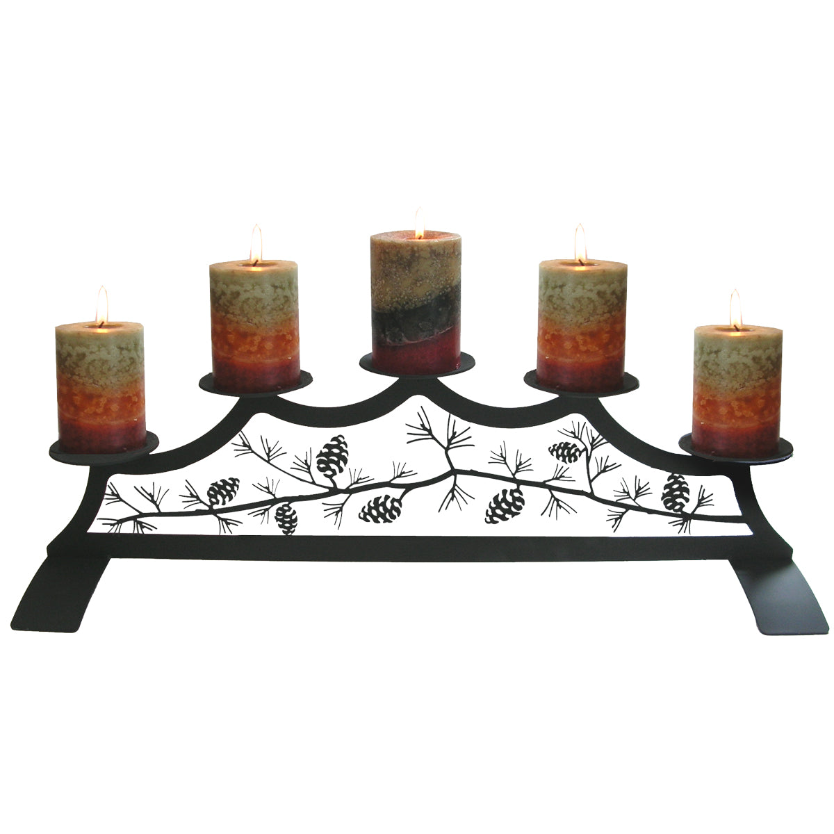 Pinecone Fireplace Pillar Candle Holder