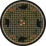 Deep Woods Bear Green Rug - 8 Ft. Round