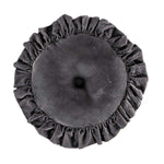 Azure Gray Velvet Ruffled Round Pillow - OUT OF STOCK UNTIL 09/09/2026