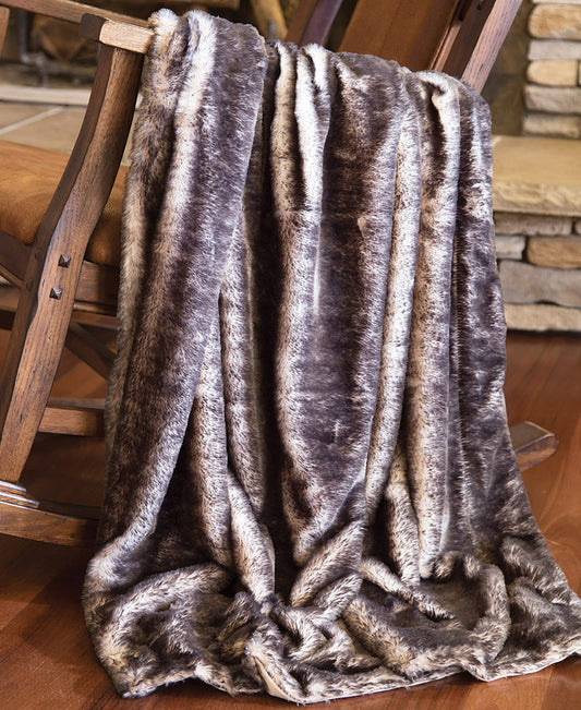 Silvery Rabbit Faux Fur Throw