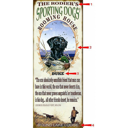 Sporting Dogs House Sign - 17 x 44