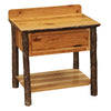 Hickory Open Vanity with Shelf