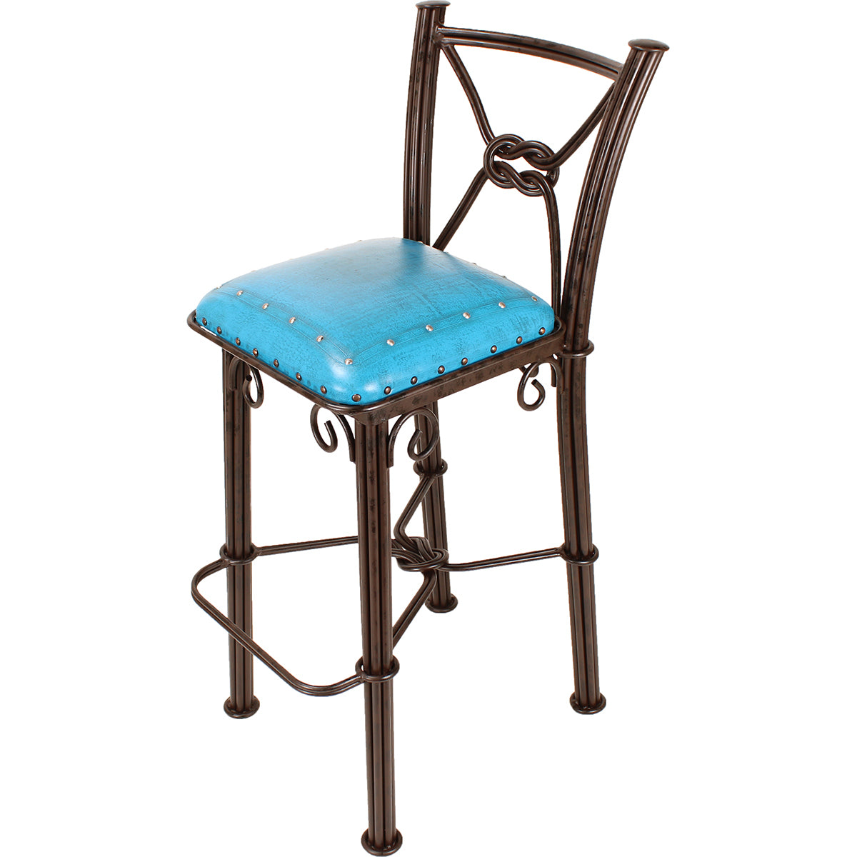 Coronado Counter Stool - Plain with Tacks Blue