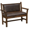 Barnwood Upholstered Bench with Arms & Back