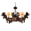 Black Forest 4 Moose Head Chandelier