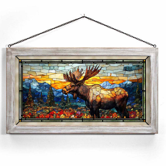 Mosaic Moose Stained Glass Art