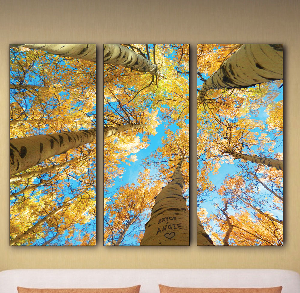 Aspen Sky Personalized Stretched Canvas Triptych