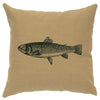 Trout Linen Pillow - Straw