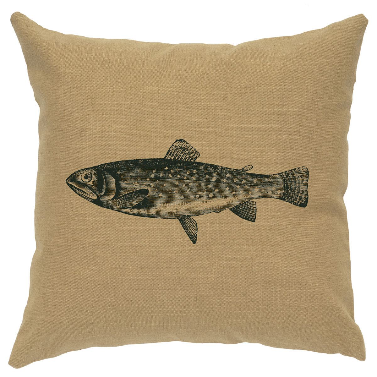 Trout Linen Pillow - Straw