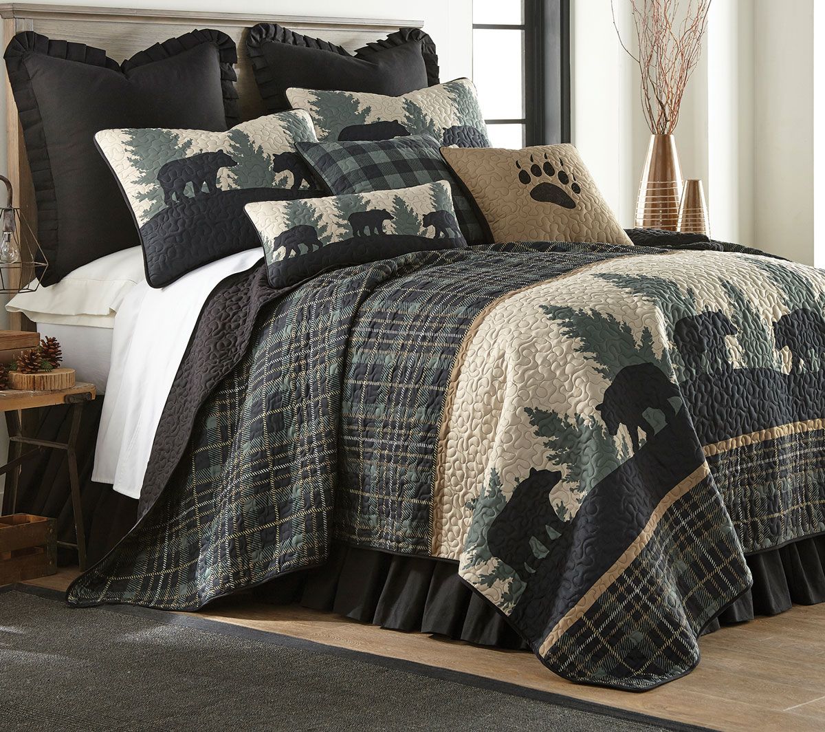 Timberland Plaid Bear Quilt - Full/Queen- SALE