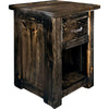 Lima Live Edge 30 Inch Nightstand with Iron - Jacobean Stain