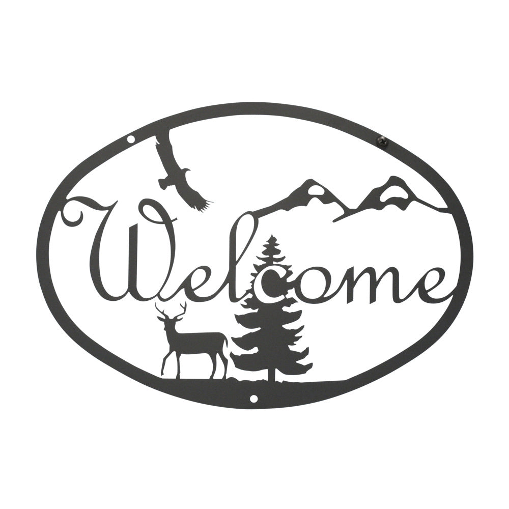 Deer Script Welcome Sign