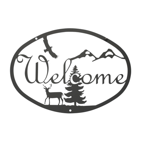 Deer Script Welcome Sign