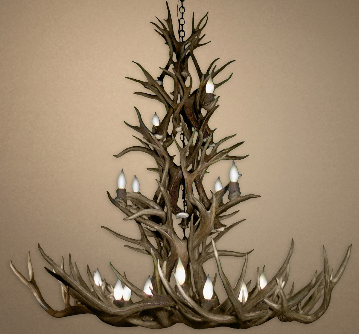 Elongated Real Mule Deer Chandieler - Extra Large