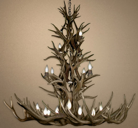 Elongated Real Mule Deer Chandieler - Extra Large