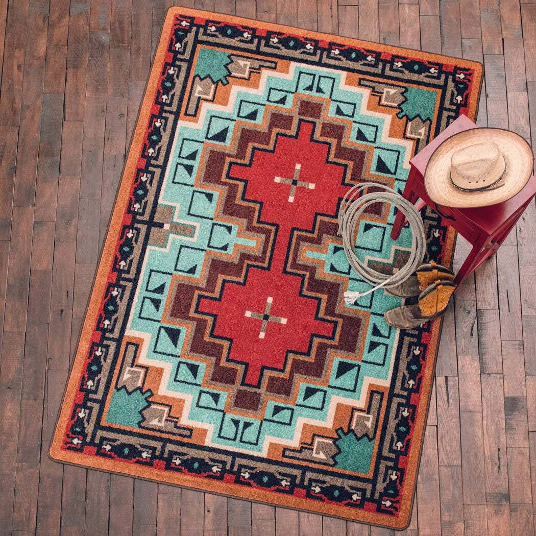 Reservations Turquoise Rug - 2 x 8