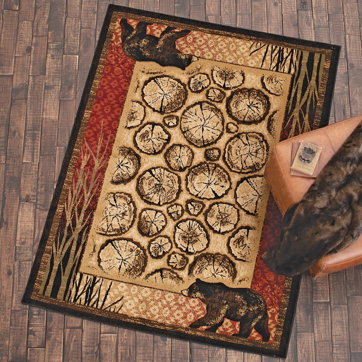 Tree Slice Bear Rug - 5 x 7