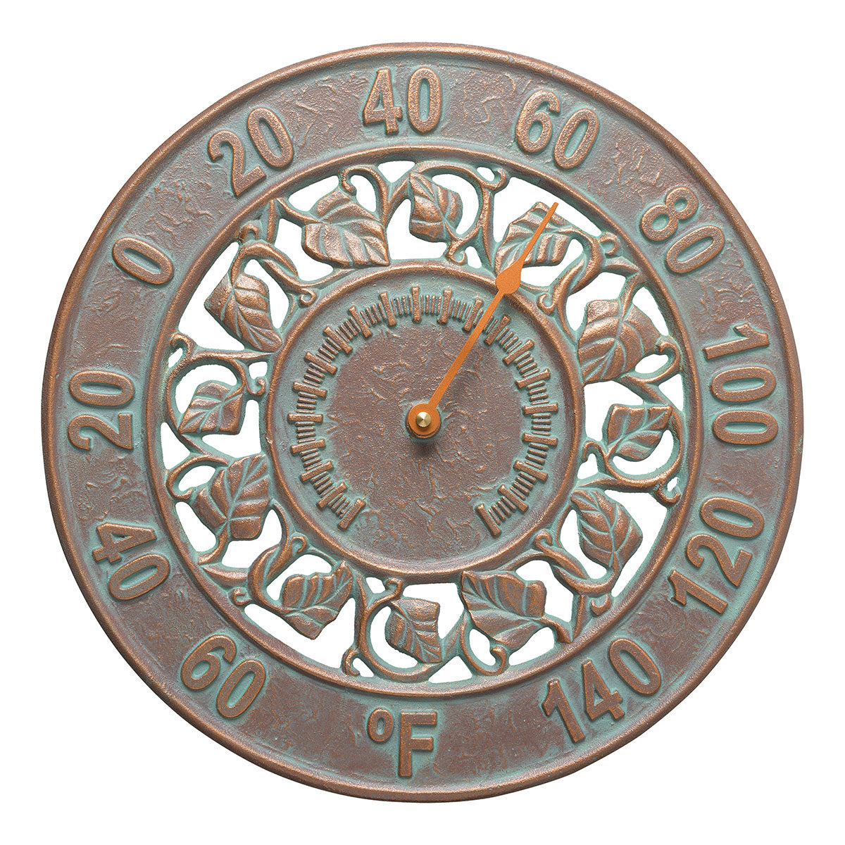 Ivy Indoor/Outdoor Wall Thermometer - Copper Verdigris