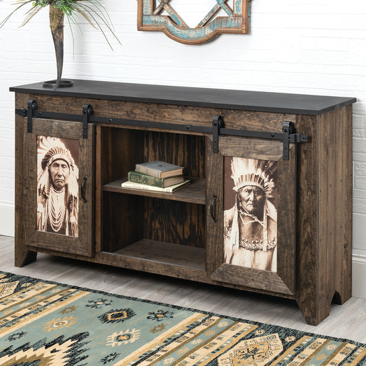Native Chiefs Barn Door Console Table