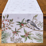 Frosty Chickadee Table Runner - 54 Inch